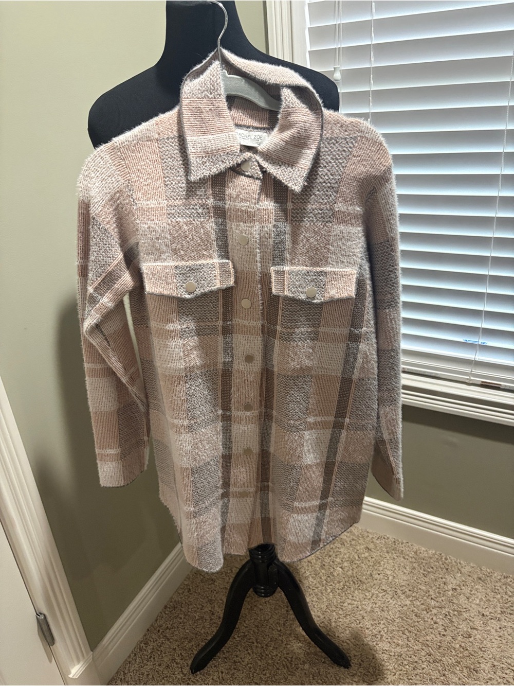 Rachel Zoe plaid sweater shacket in size Medium.